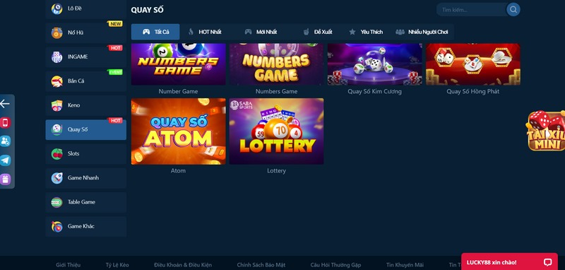 Lucky88 - Nhà cái cá cược nổi tiếng hàng đầu châu Á 6 Ngoài Những Chuyên Mục Chính Sân Chơi Còn Cung Cấp Nhiều Trò Cá Cược Khác