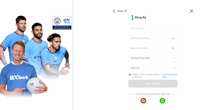 8XBET - Nhà cái cá cược thể thao uy tín hàng đầu Châu Á 6 Hướng Dẫn Các Bước Tạo Tài Khoản 8Xbet
