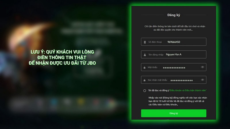 Hướng dẫn đăng ký JBO Việt Nam siêu tốc cho tân thủ 3 Đăng Ký Jbo Việt Nam Nhưng Lâu Không Đăng Nhập Có Thể Bị Tạm Khóa
