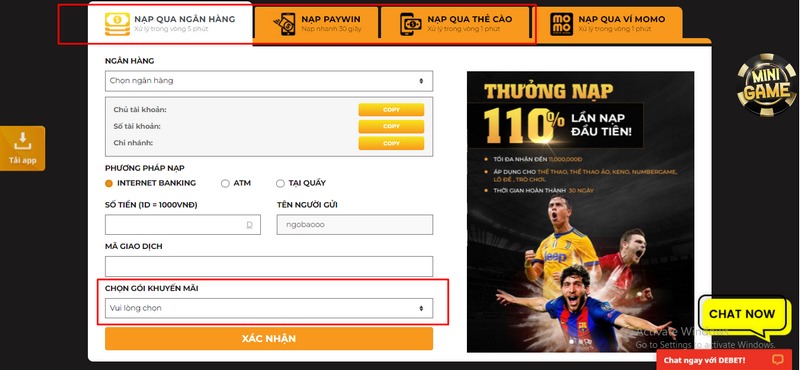 Khuyến mãi Debet - Quà tặng hấp dẫn cho mọi bet thủ 2 Khuyến Mãi Debet Quà Khởi Nghiệp Dành Tặng Cho Tân Binh